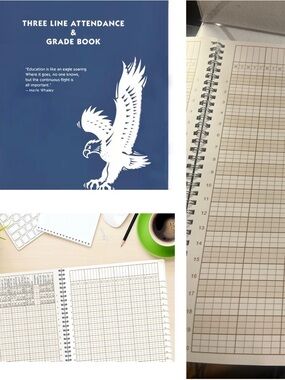 Whaley Gradebook NEW! 3-Line Grade Record Book, Four 10-Week Sessions